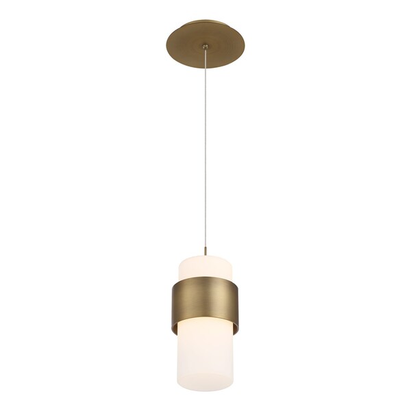 Banded 9in LED Pendant 3000K In Aged Brass